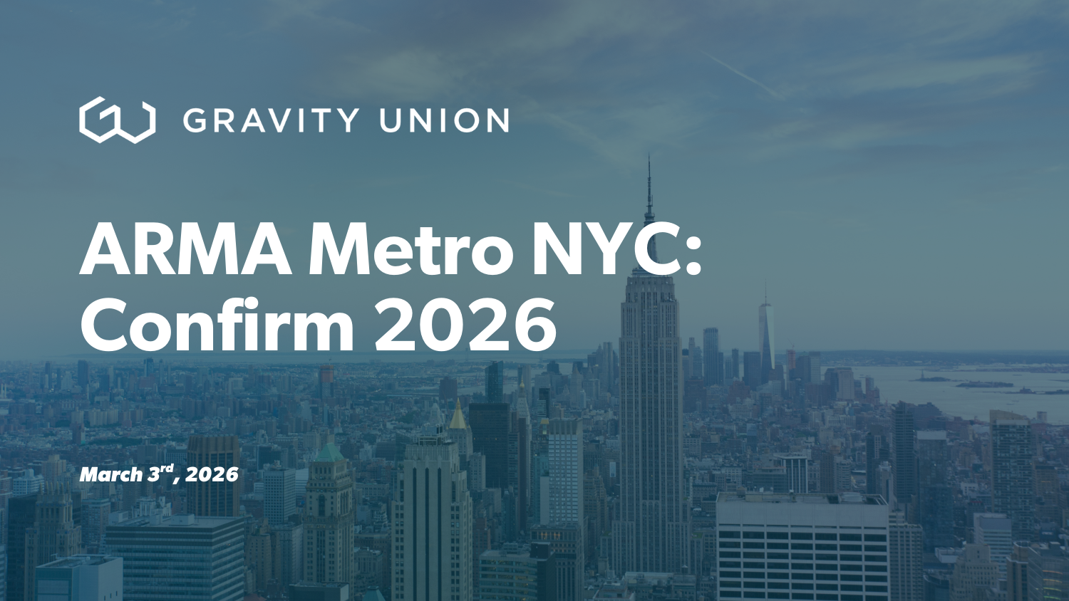 ARMA Metro NYC: Confirm 2026