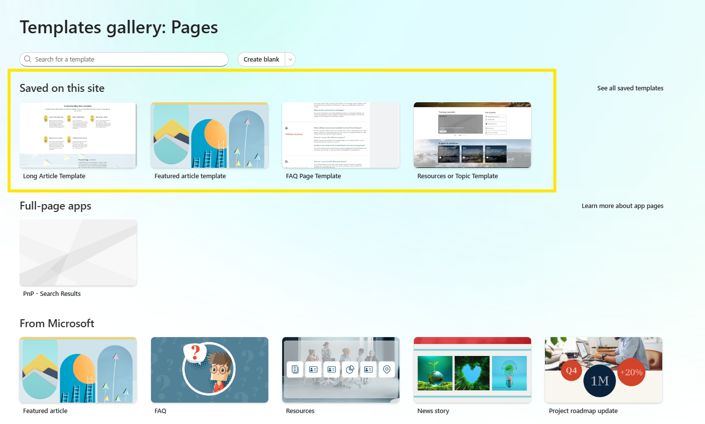 SharePoint page templates: Highlights from the updated gallery ...