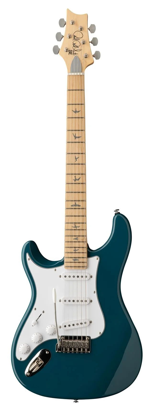 SE Silver Sky Lefthand Maple Nylon Blue
