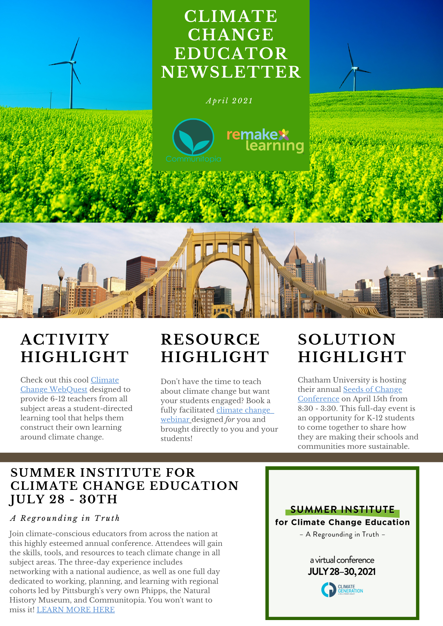 April Climate Educator Newsletter