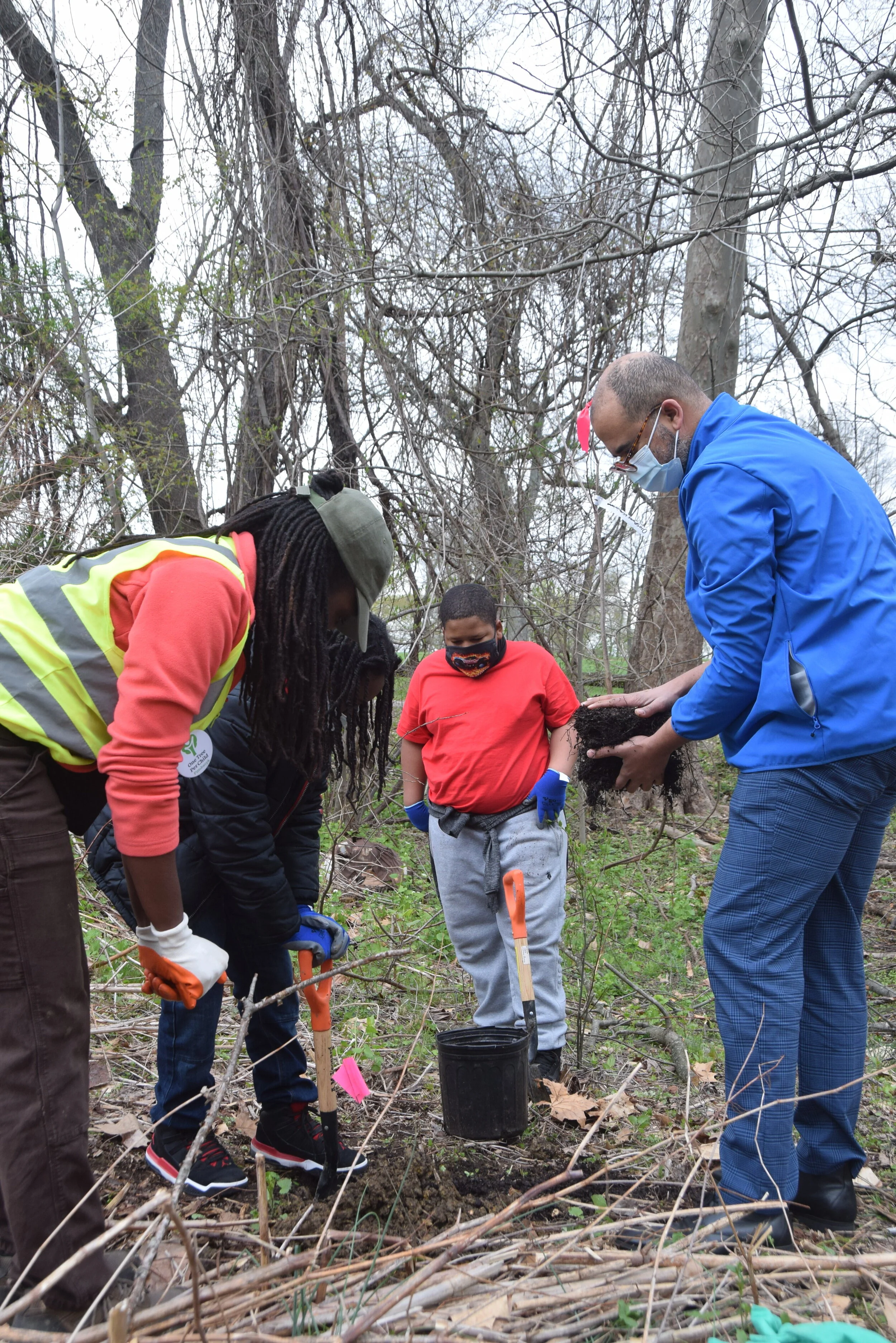 April Tree Planting at Woodland Hills School District