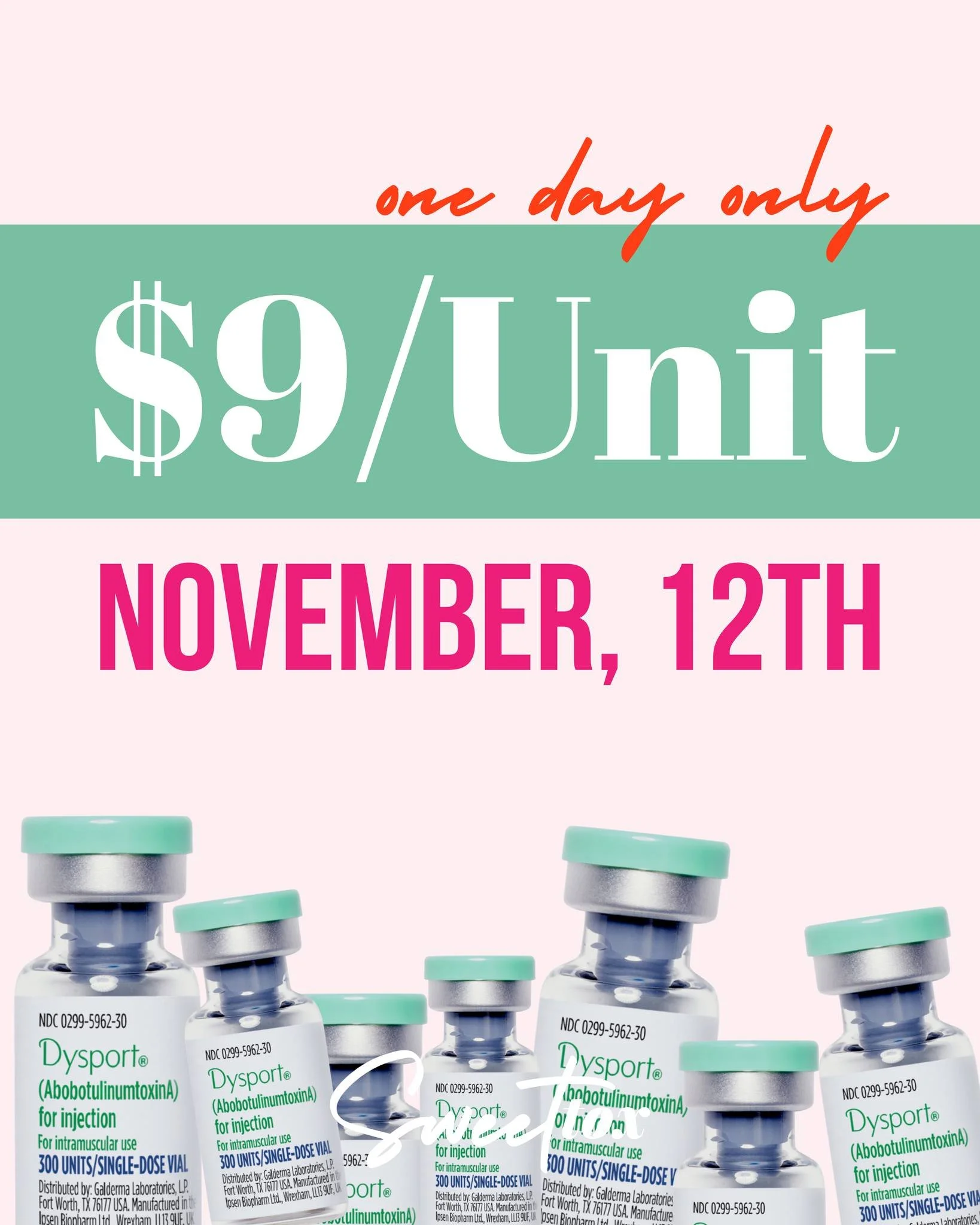 Dysport Day is less than a month away, and we can't wait!
Since there's a 25 unit minimum, we wanted to showcase the most common areas we tox and the typical units associated with them! 
The possibilities with tox are truly endless, and Dysport Day
