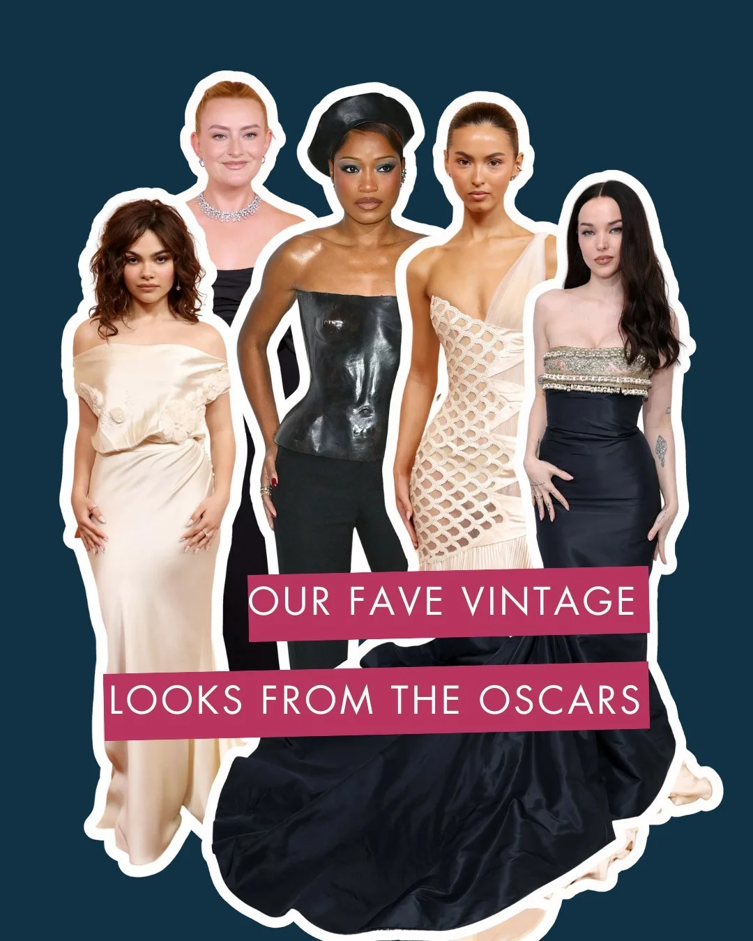 It seems that monochrome was the vintage feeling of the night at the Oscars on Sunday, and we're here for it. 

Swipe through for some of our fave vintage looks of the night. 

From Dove Cameron in 50's Balmain to Keke Palmer in the iconic YSL bust, 