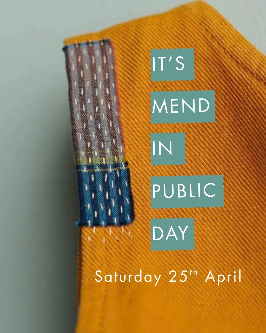 Tomorrow (25th) marks Mend in Public Day!

Mend In Public Day, started by @fashrev, is an annual day of collective action as part of Fashion Revolution Week where we get out onto the streets and take a try at mending something we already own. In amon