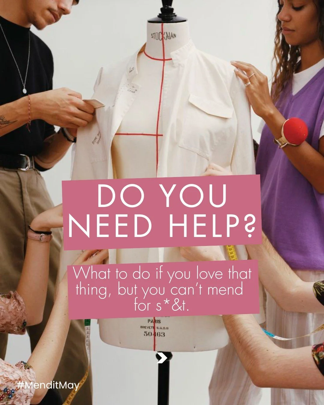 Do you need help?! We've definitely been in the position where we have the intention of learning how to mend something, and have just never got round to learning how to do it. 

So what should you do when you want to save something from the bin, but 