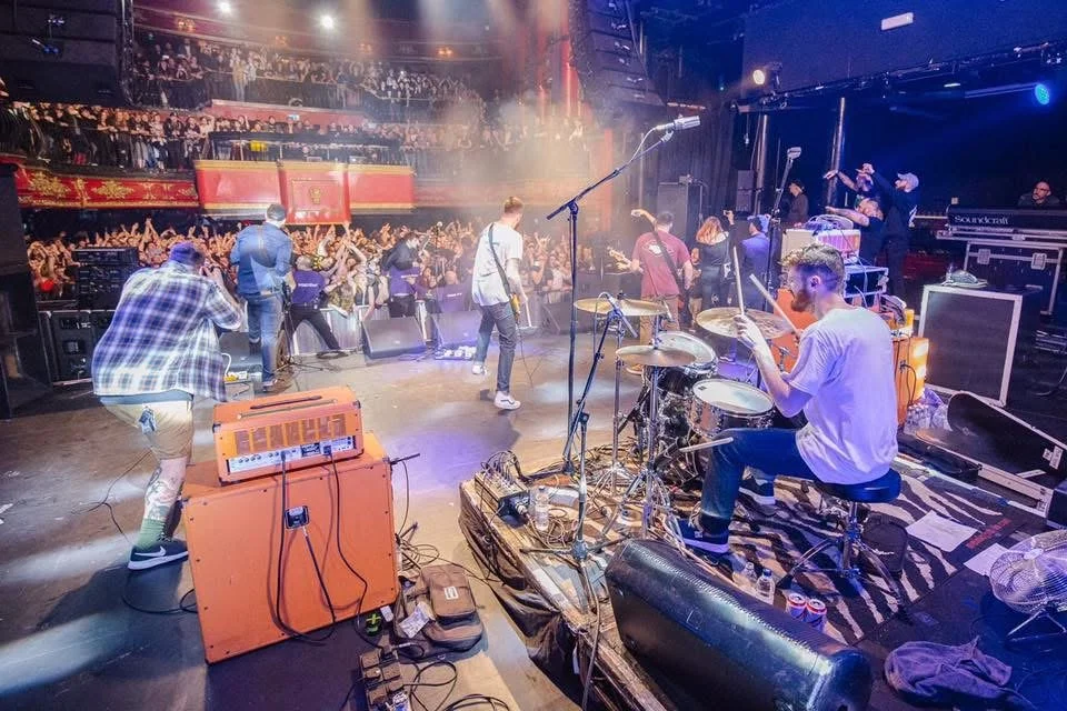 Playing at Koko in London with Four Year Strong in 2017. Sold out show. Photo by unknown.