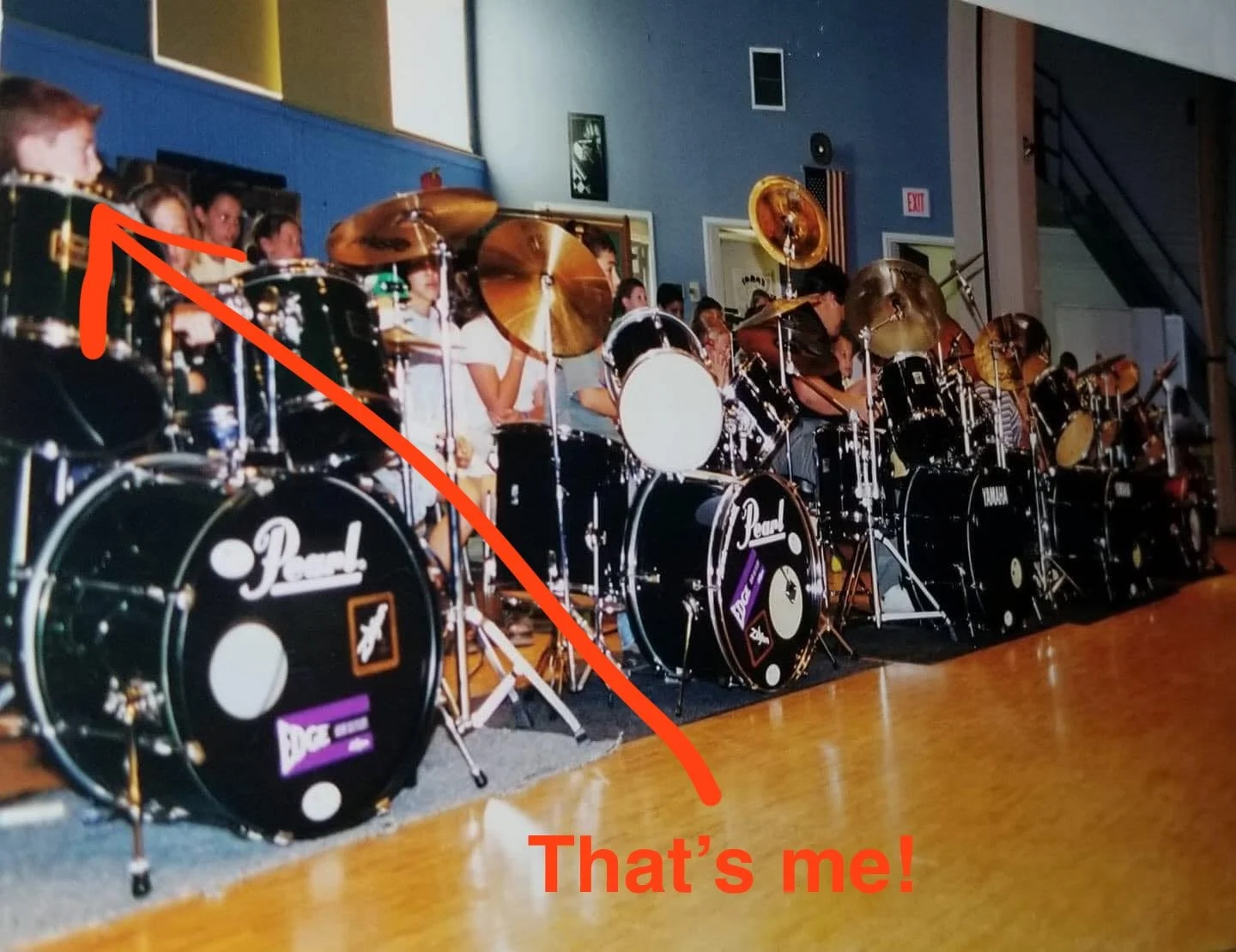 My first gig: a school assembly on the last day of school, 1999.