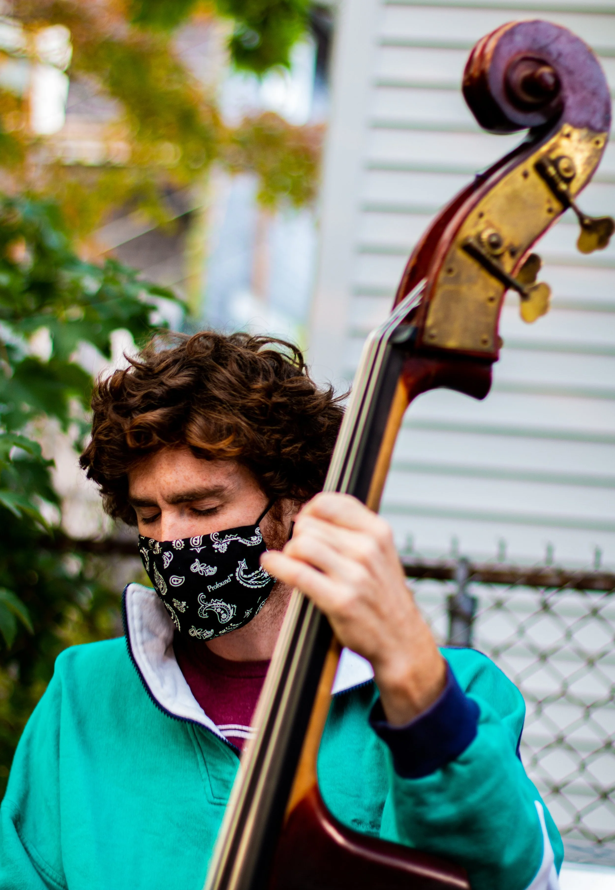 Jamming with friends in my driveway in Boston during Covid. Strange times. Photo by Harry McCarthy Giles