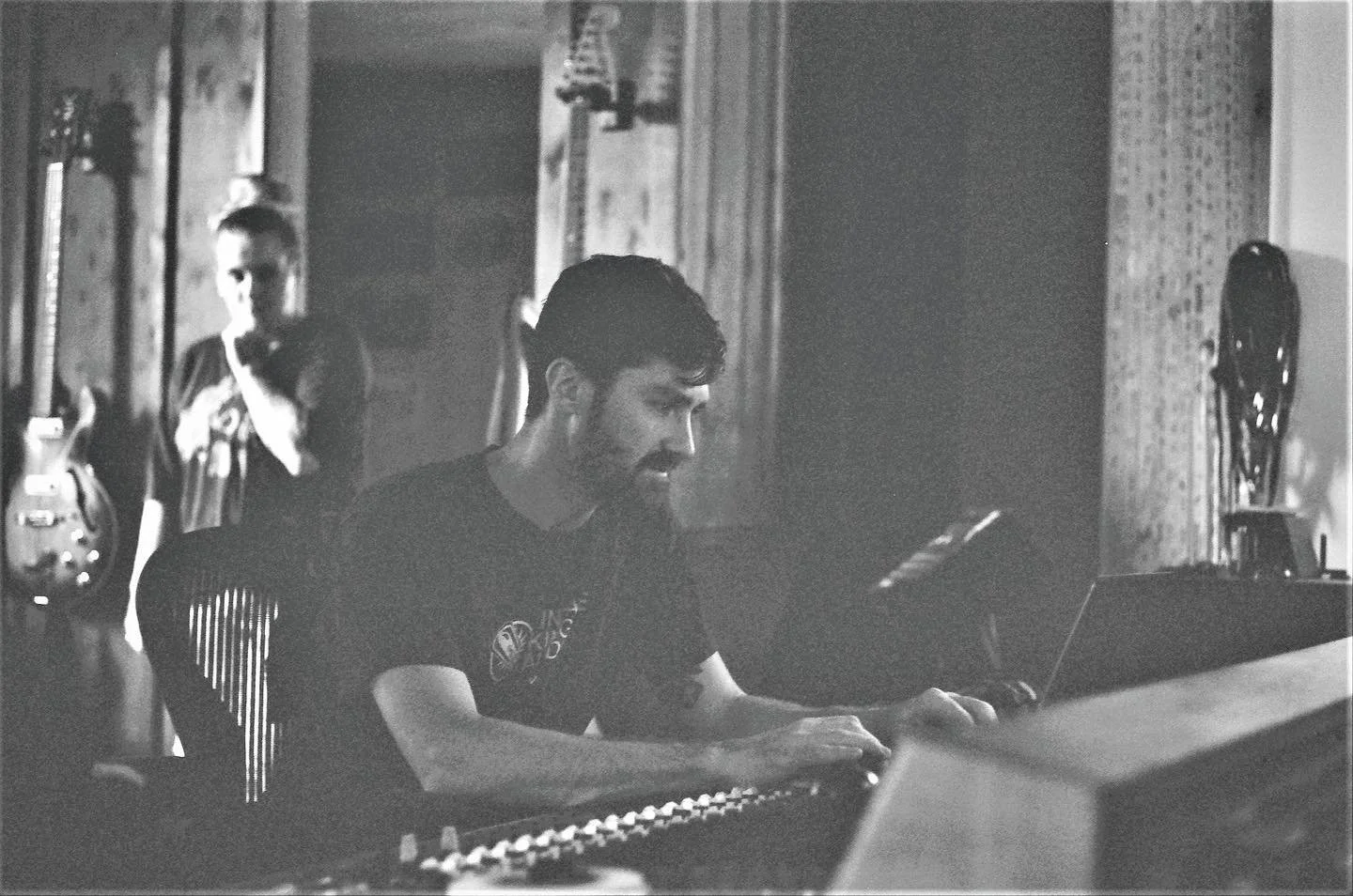 Engineering a record at Wachusett Recording, 2021.