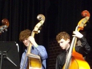 Playing Bass with my brother Andrew (right) for the Barnstable High School Orchestra.
