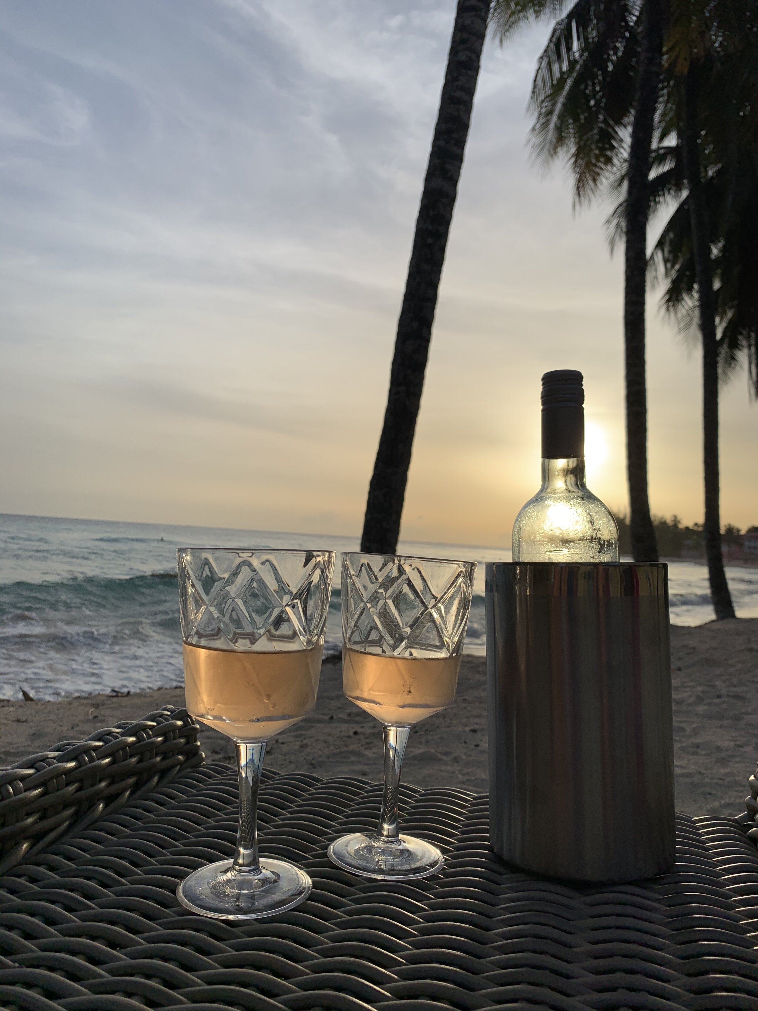 A glass of chilled rosé wine to put you in the holiday mood!