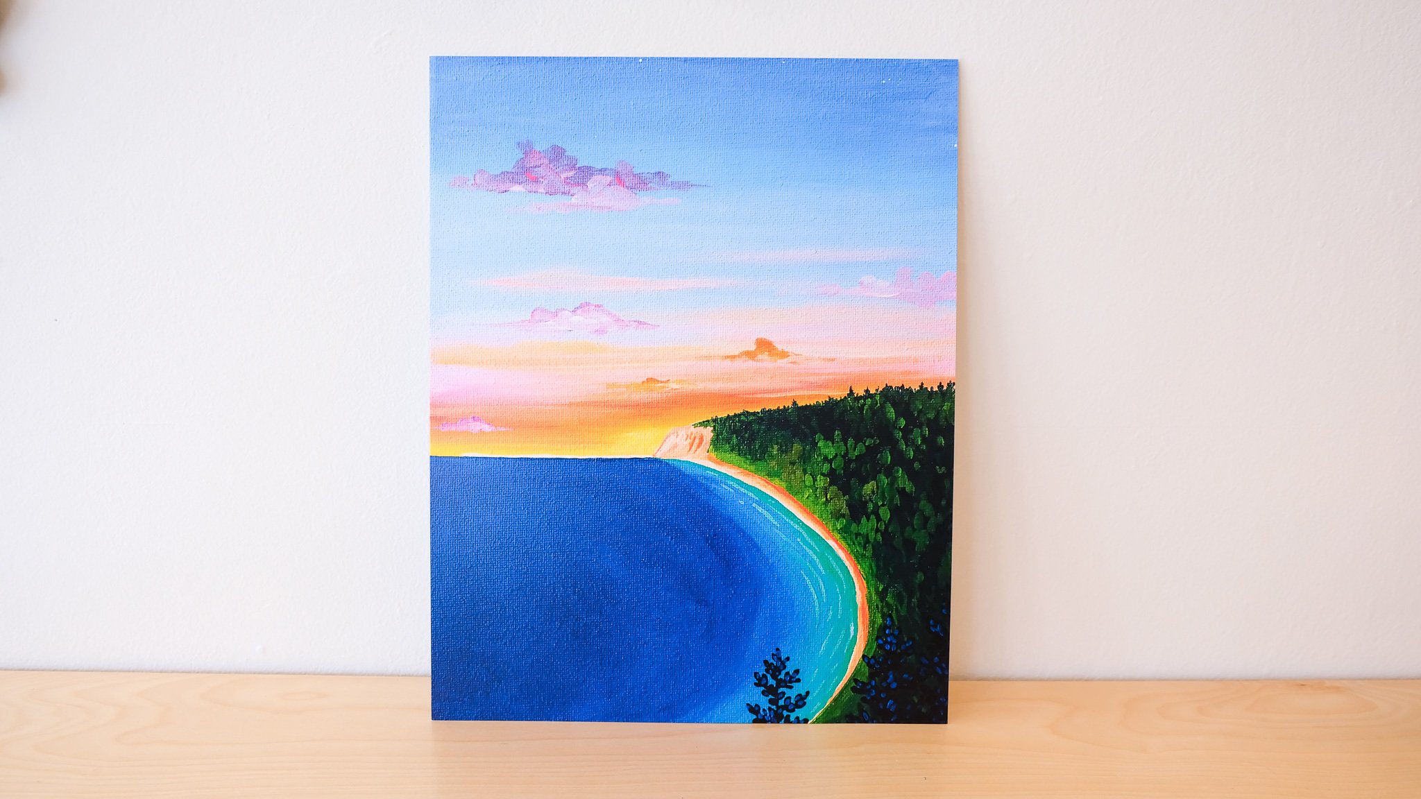 Sleeping Bear Dunes Print, Empire Michigan Painting, Sunset over Lake Michigan Print, Wholesale Michigan Prints,