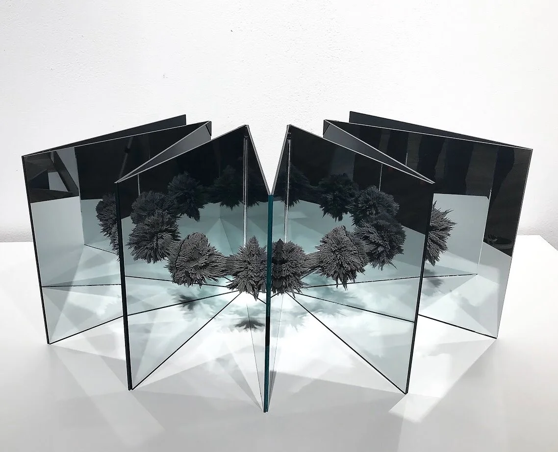 In/formation, 2019Mirror, Magnet, Iron Filings, Copper
