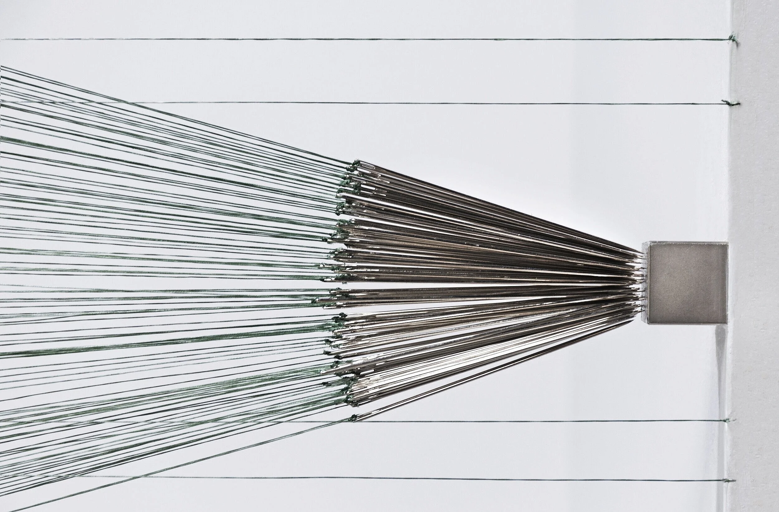 Untitled, 2020Magnet, Needle, Fishing line