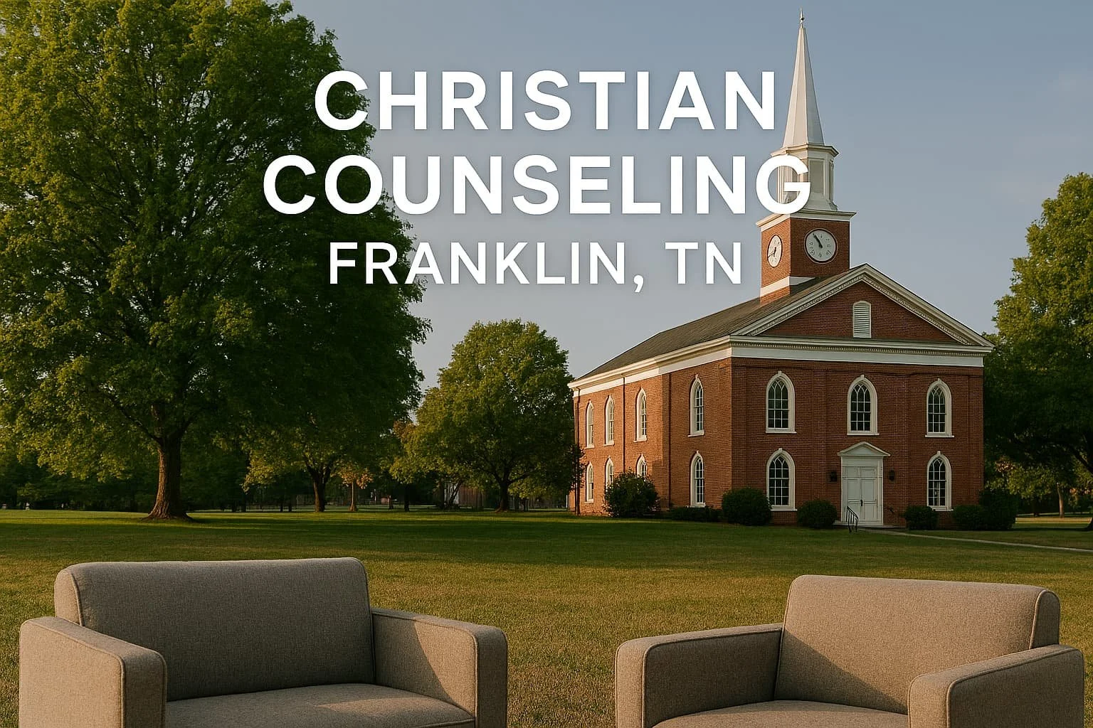 Serene image of Franklin TN church with Christian Counseling Franklin TN