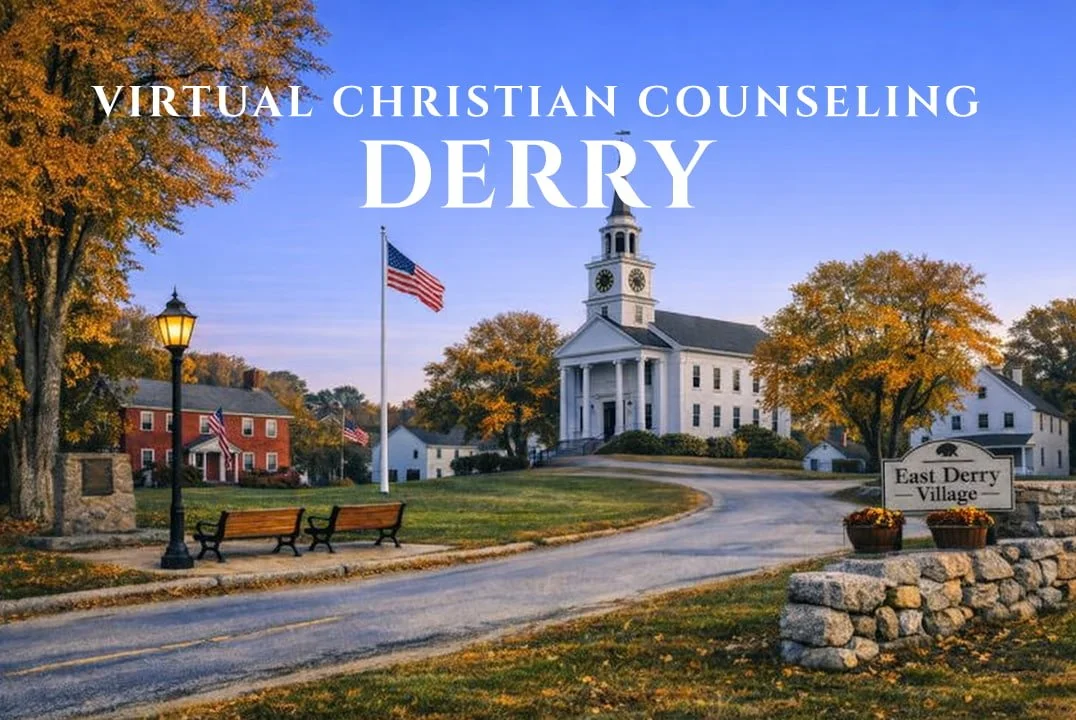 An image of a church in East Derry village.