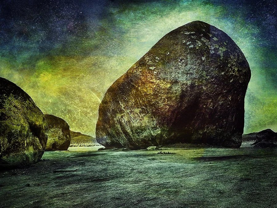  Golden Sky, (24 x 28"), hand worked mixed media, 2026