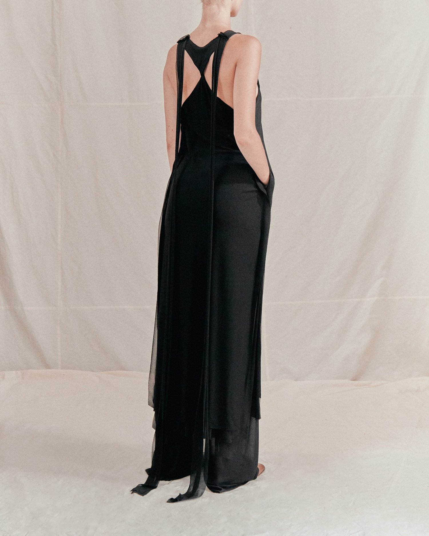 cute long dresses for women Avec Les Filles Women's Asymmetric Drape Long Sleeves Maxi Dress - Chocolate Brown main image 0