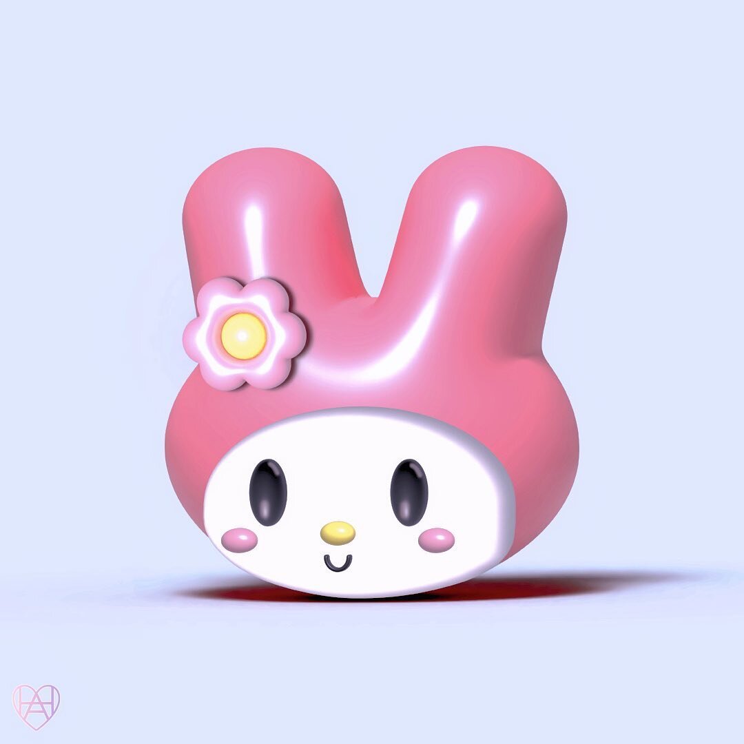 Another one!! This is one of my favorite sanrio characters, my melody! 🌸#illustrator3d #3d #mymelody #sanrio #graphicdesign #graphicdesigner