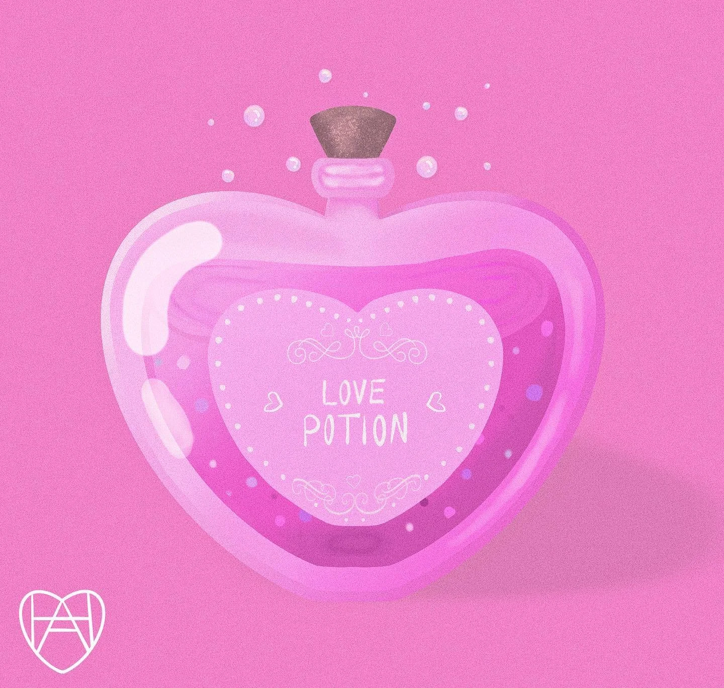 mystical witchtober day 1: love potion 🩷🫧 #mysticalwitchtober #lovepotion #drawtober #inktober #inktober2023 #illustration #illustrator #procreate #cute #pink #halloween #halloween2023