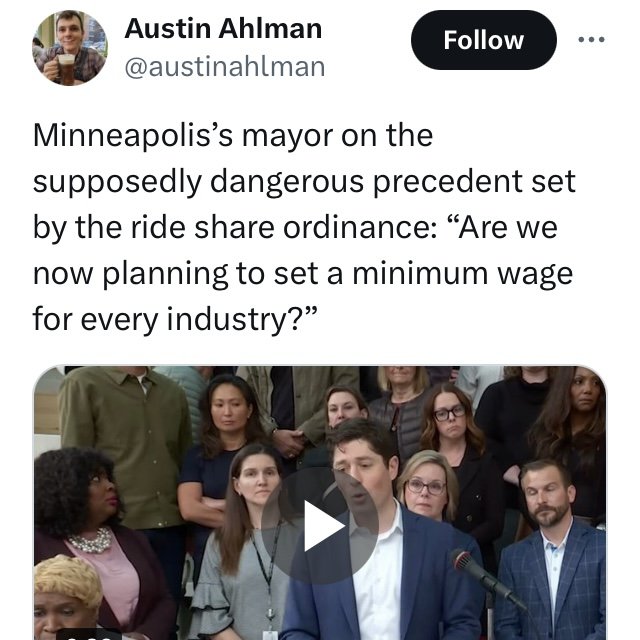 Mayor Frey gives away the game here. Our mayor and his corporate backers are not worried about Uber and Lyft leaving, but what it might mean for Minneapolis to be a city where the rights of all working class people are protected, and what that would 