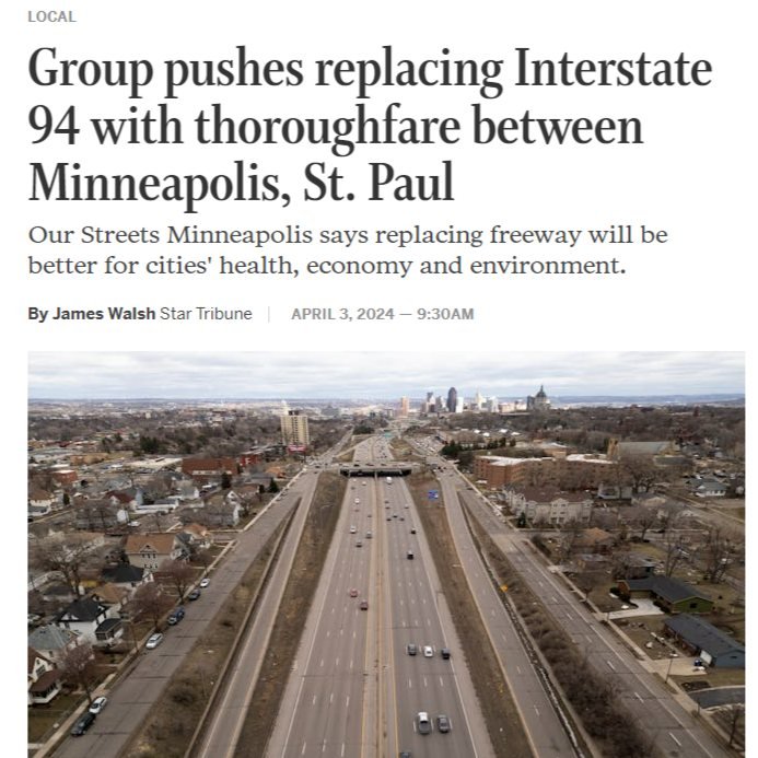 &quot;Rethinking I-94 is a political decision, not an engineering one. The freeway is not necessary for the Twin Cities to thrive &amp; if it is rebuilt or expanded, the harms it created will continue.&quot;

👏🏿 @ourstreetsmpls 👏🏿Minneapolis need