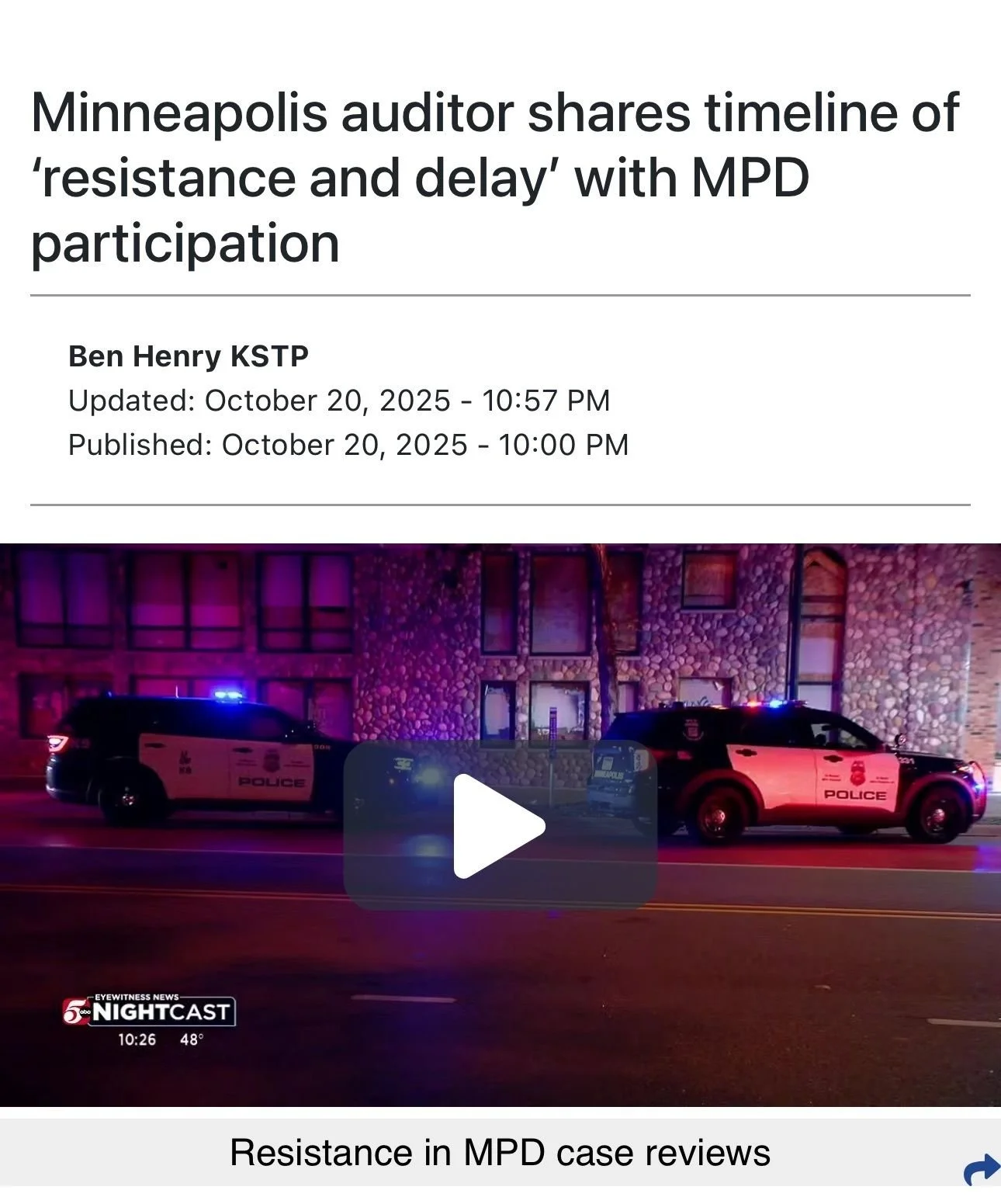 “This question itself is incredibly concerning to me, an officer asking if I can be untruthful with the office of city auditor. Again, this is coaching coming from the federation.”
Unsurprisingly, the City Auditor has shared that the del