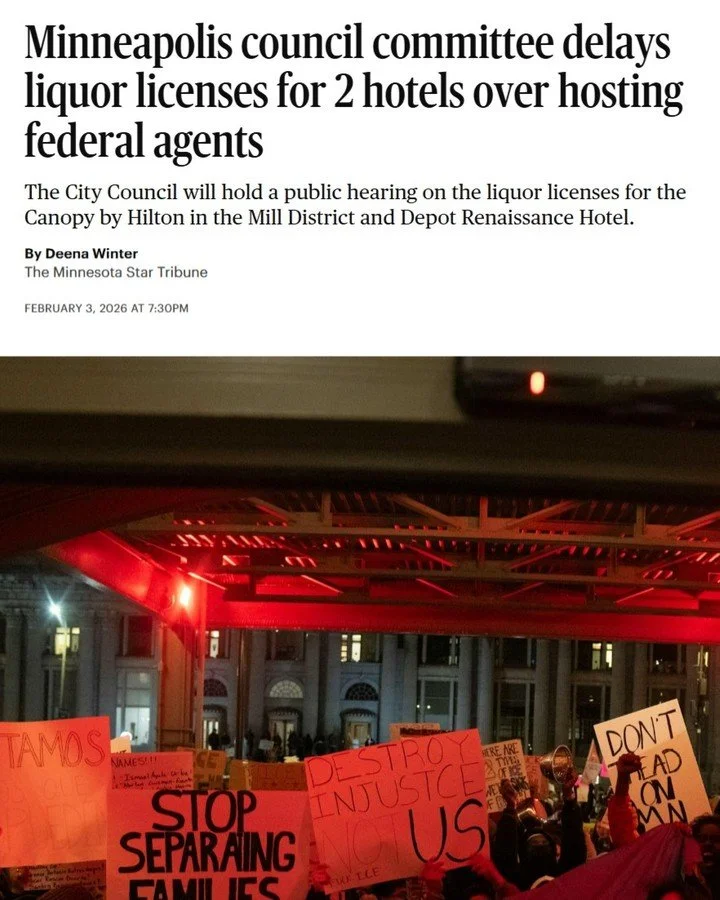 With ICE agents filling up our hotels, residents deserve to be able to weigh in on hotel liquor license renewals. Proud to have voted &ldquo;yes&rdquo; to delay these renewals on Tuesday.

Please join us to share your stories of how ICE agents residi