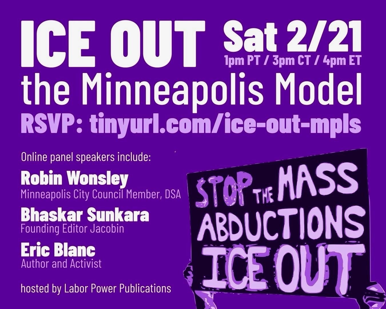 Join me this Saturday for an online panel ICE OUT: The Minneapolis Model.

I&rsquo;ll be speaking alongside @Jacobinmag Editor Bhaskar Sunkara and author @ericblanc_ about lessons from the Minneapolis resistance to the fascist ICE occupation.

Regist
