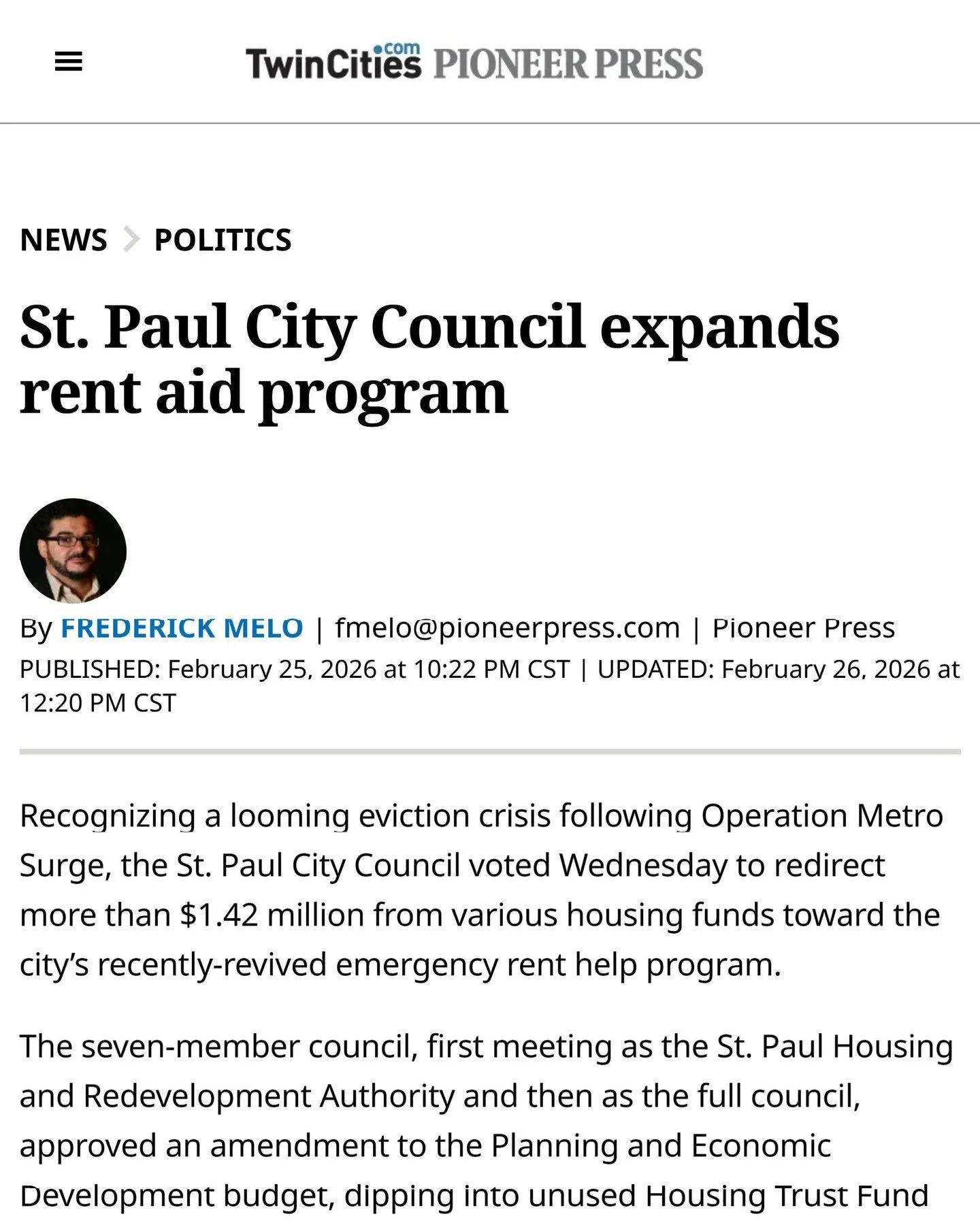 March 1 is tomorrow, and thousands of Minnesotans are wondering how they will pay the rent that&rsquo;s due.

Nearly two months ago, cities and hundreds of elected leaders called on Governor Walz to issue an eviction moratorium to prevent residents f