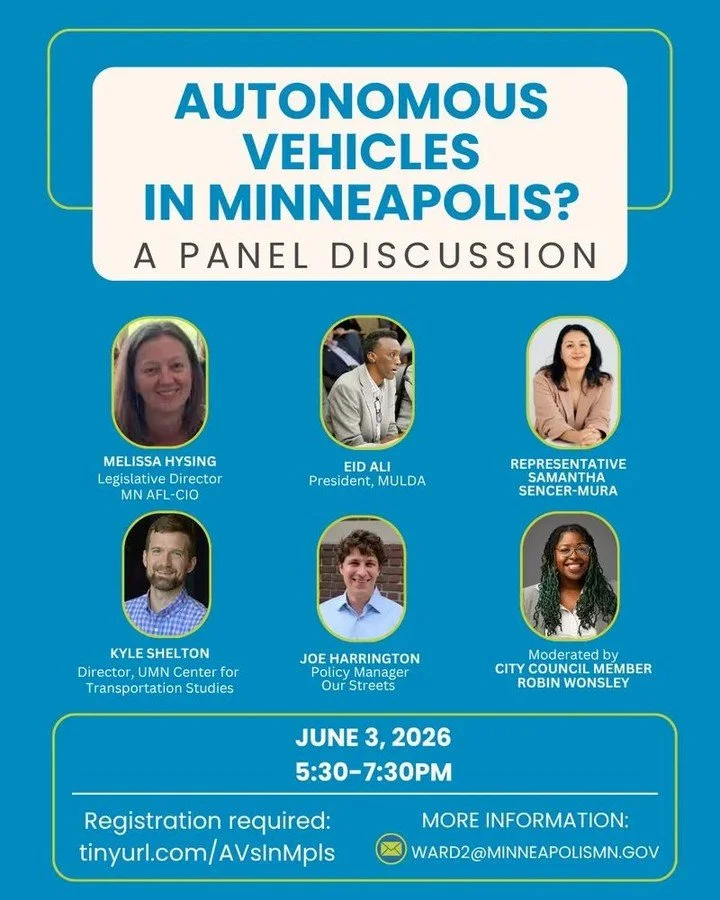Waymo plans to launch in Minneapolis this fall. Minneapolis can say no to big tech corporations who think they can ignore our regulations and undercut workers to pad the pockets of their billionaire owners.

This sudden move echoes Uber and Lyft&rsqu
