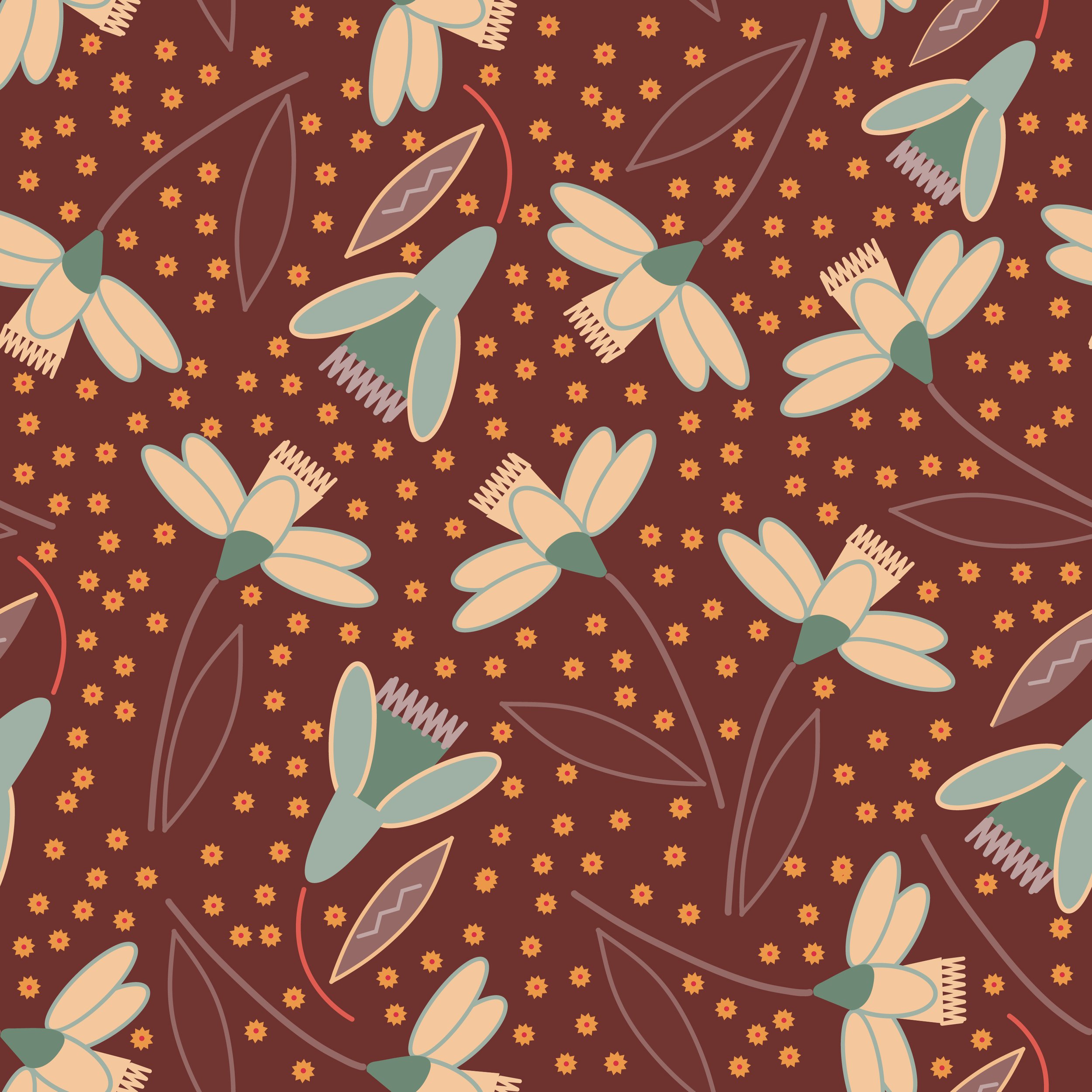 Embroidered Brwon daffodil.jpg
