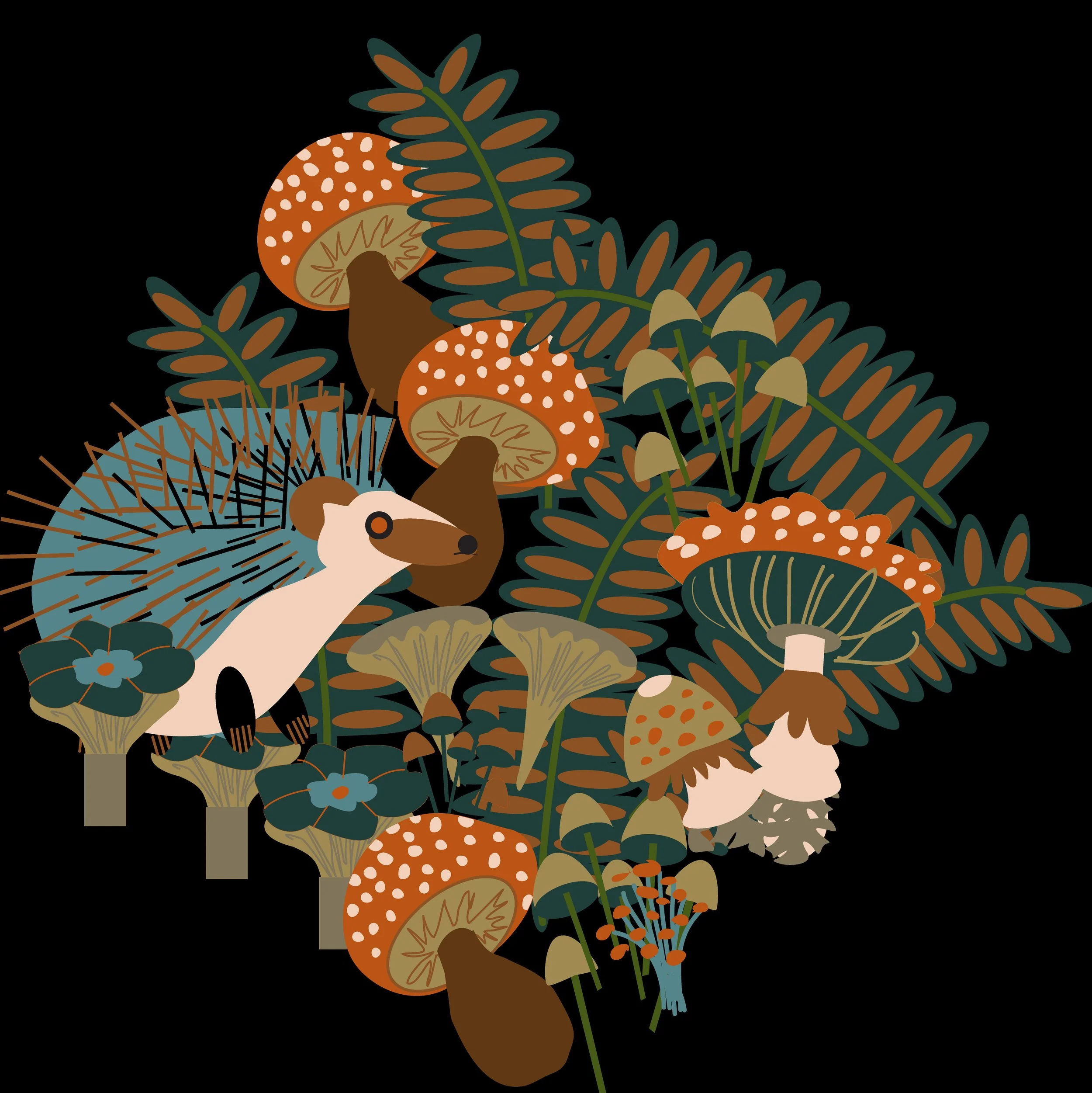 hedgehog + Mushroom.. wall art.jpg