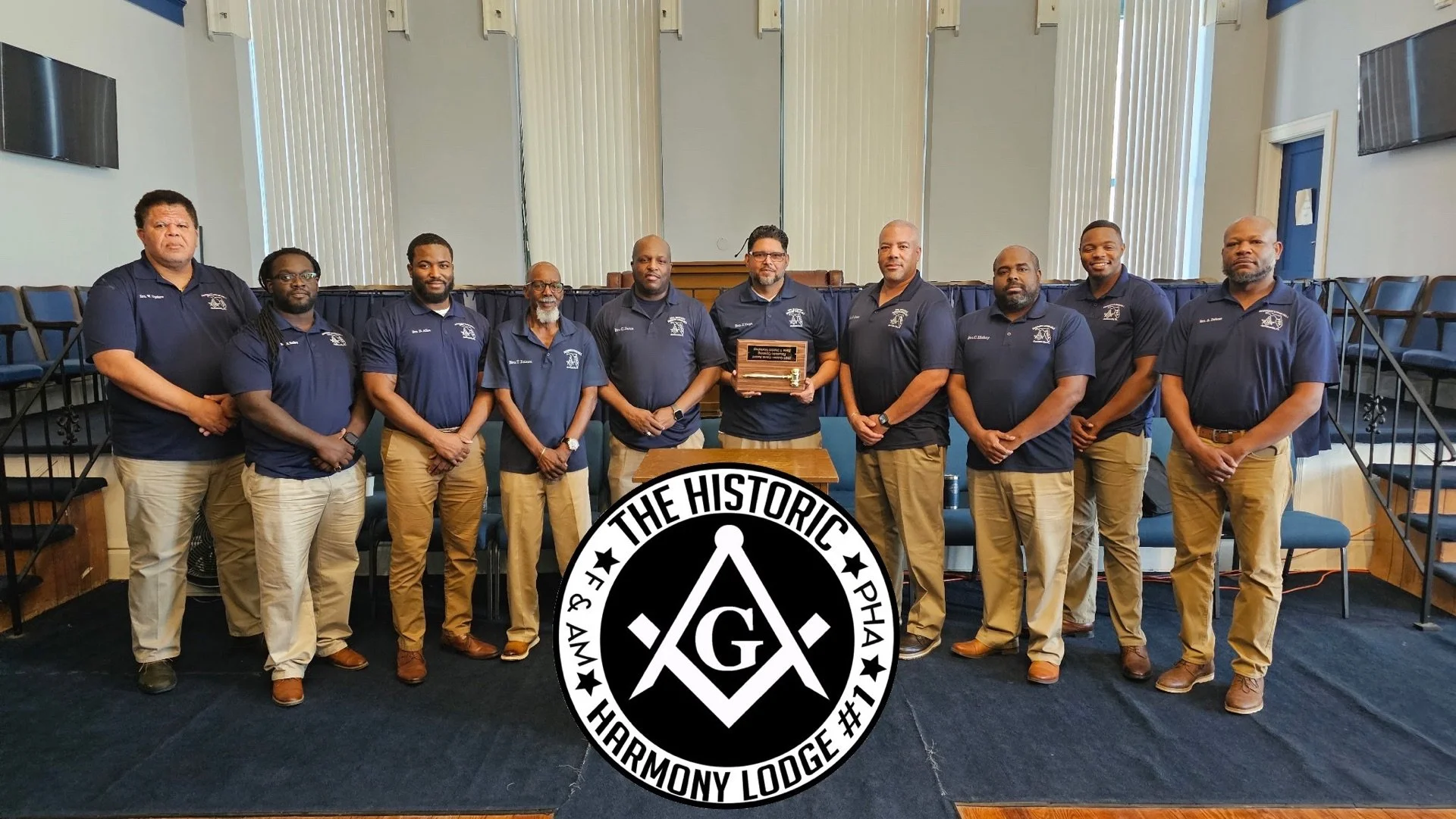 Harmony Lodge No.1, winners of the 1st Golden Gavel Award for Ritualistic Opening