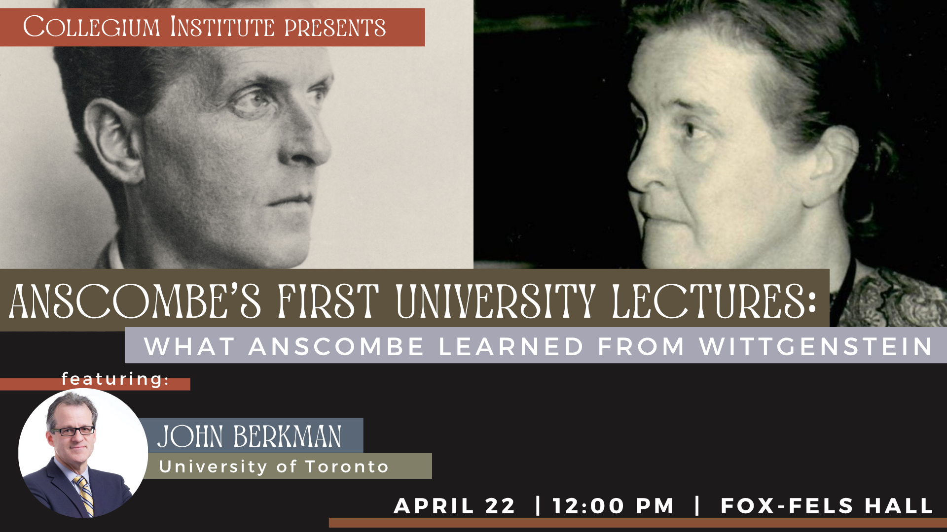 Anscombe’s First University Lectures: What Anscombe Learned from Wittgenstein (Annual Anscombe Lecture in Ethics)