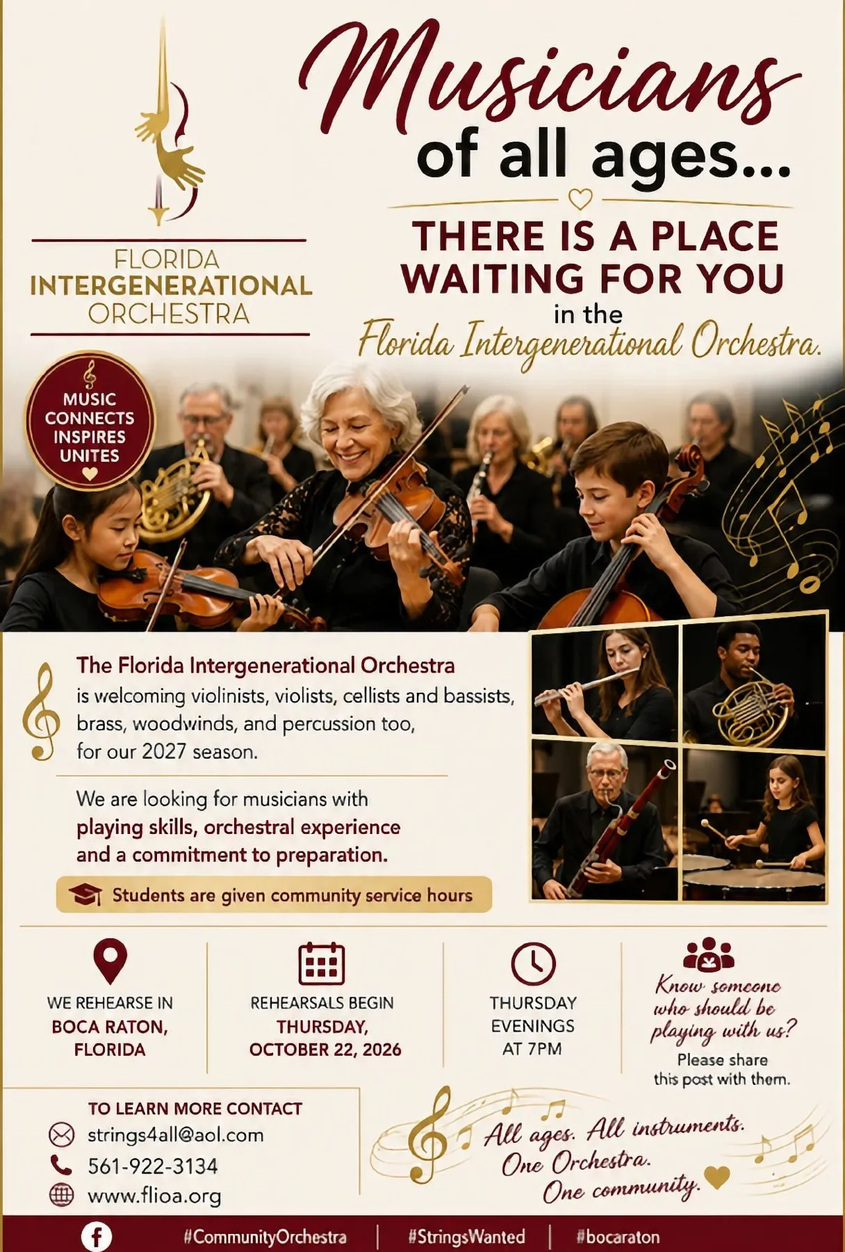 Florida Intergenerational Orchestra Rehearsal
