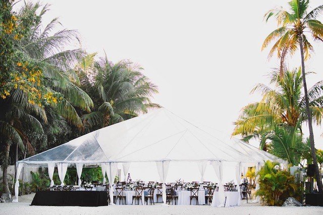 Clear tent on Oasis Beach