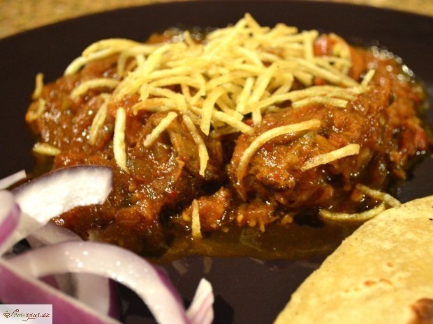 Tangy-n-Spicy Apricot-flavored Jardaloo Salli Boti made with Lamb or Mutton