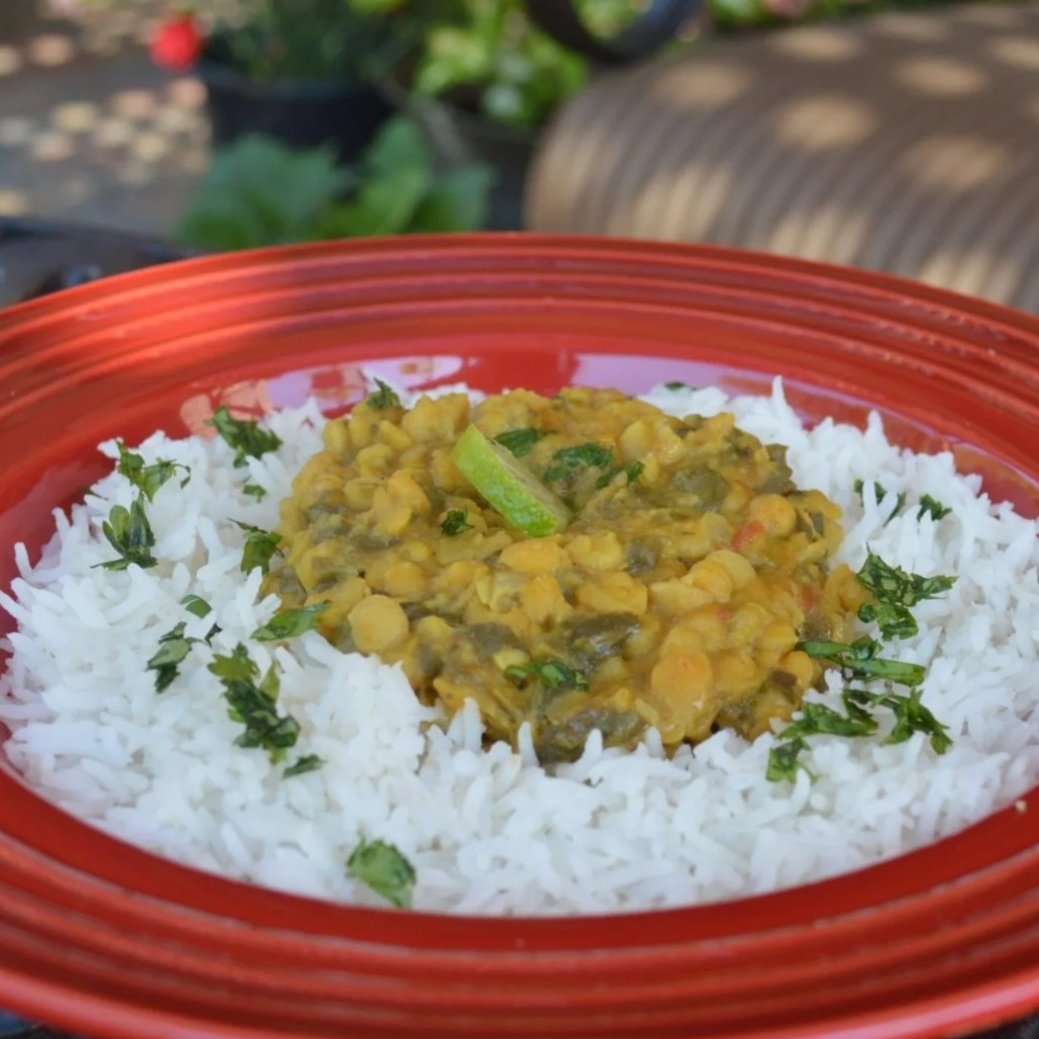 Palak Chana Daal (Lentils with Spinach)