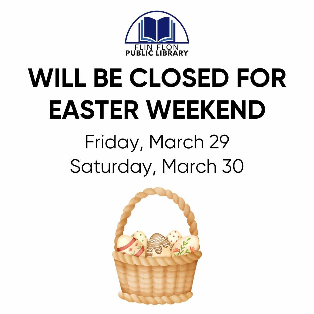 The library will be closed on Friday, March 29, and Saturday, March 30 for the Easter weekend. We will re-open on Tuesday, April 2 at 11:00 AM.