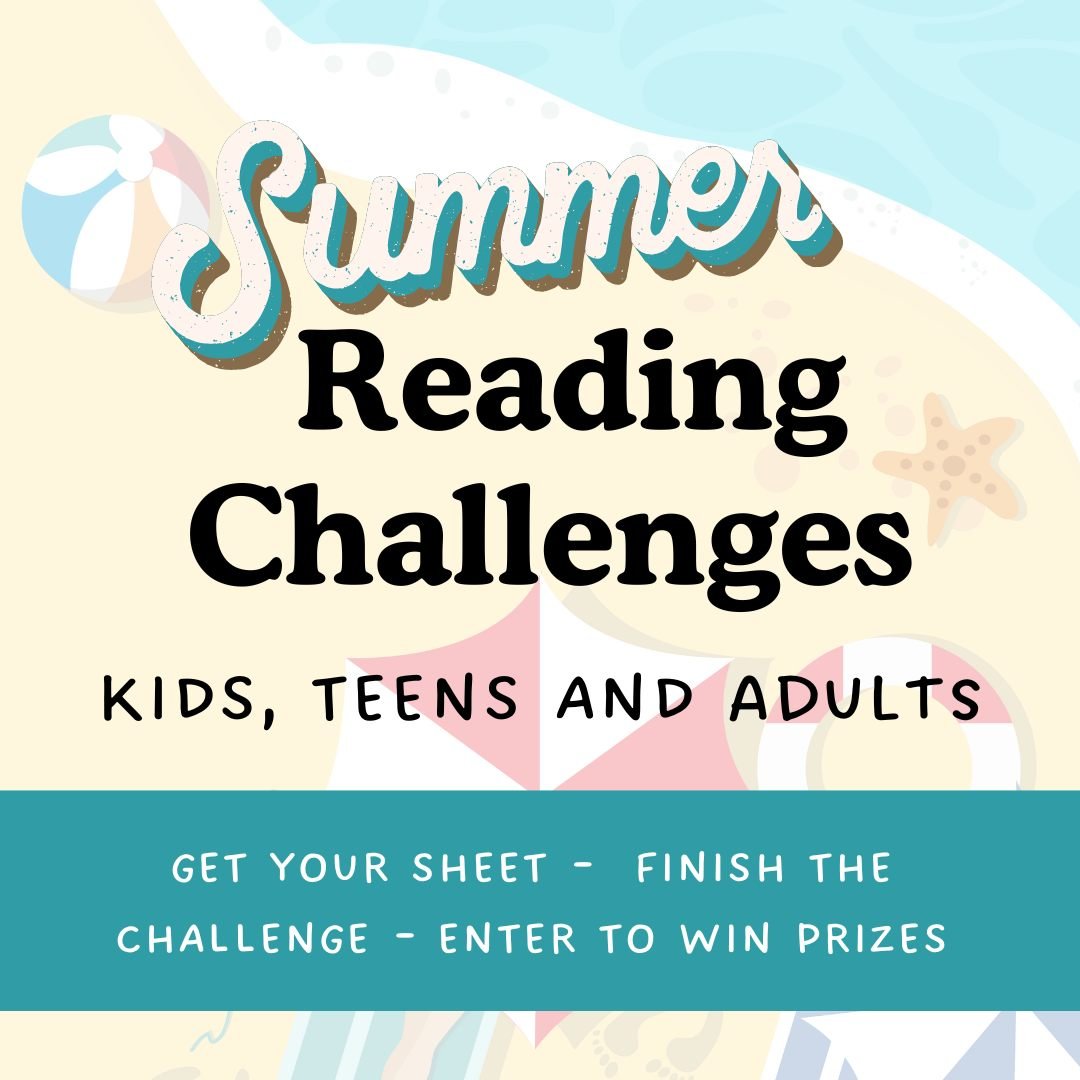 SUMMER READING CHALLENGES ARE LIVE. We have one for kids, teens, and adults. Read books, fill out your form, and submit it by August 30, 2024 at 5:00 PM to be entered into prize draws. Download the forms from our website, and get started reading toda