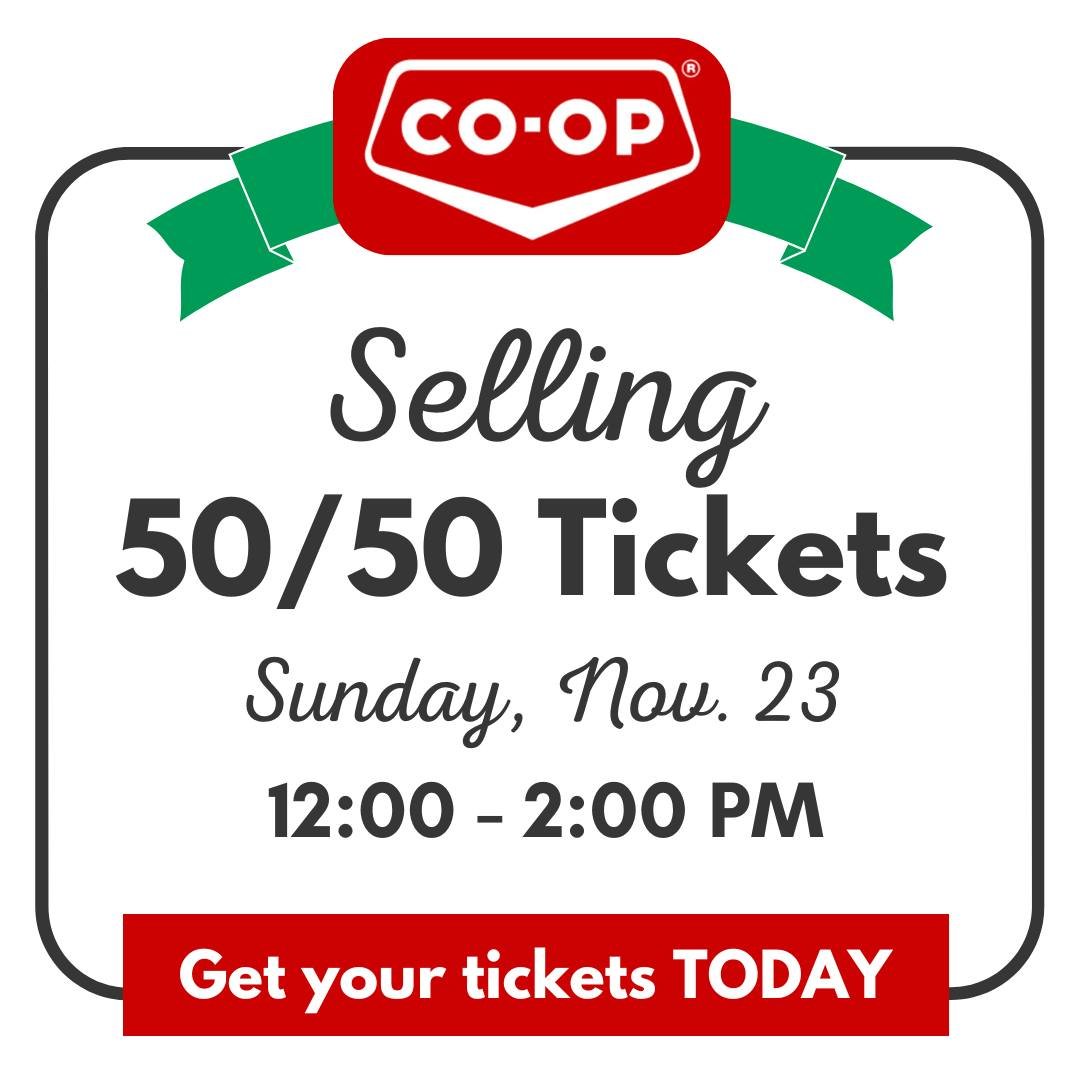 We will be at the Co-op selling tickets today (Sunday, November 23) from 12:00 - 2:00 pm. Stop by and get your tickets today! The draw date is December 16, 2025, at 4:00 p.m. Tickets are $5 each, with 1000 tickets printed.

PURCHASE VIA ETRANSFER:
1)