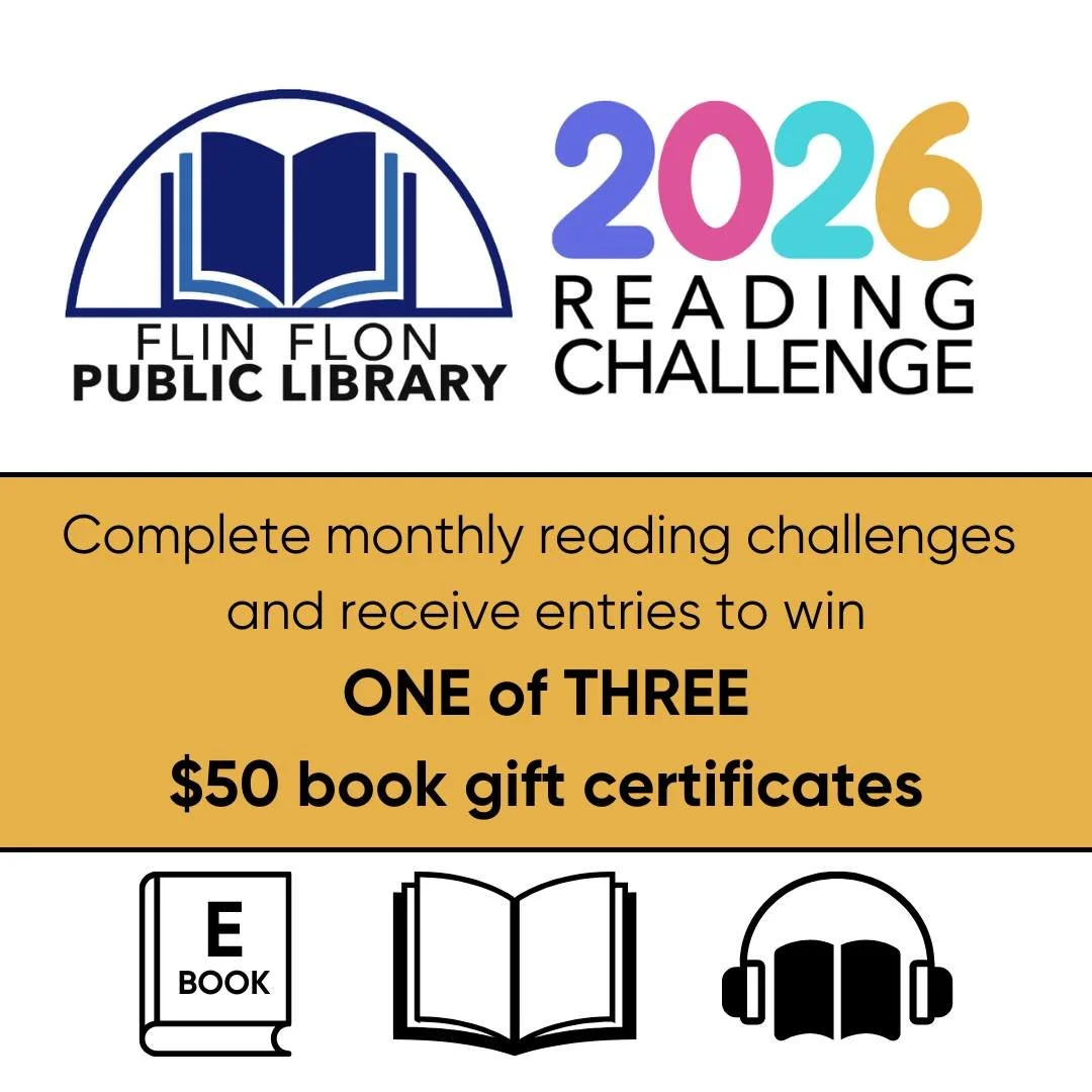 JOIN THE 2026 READING CHALLENGE for a chance to win one of three $50 book gift certificates. You will receive an entry for each monthly challenge completed, and a bonus entry if you complete all 12 monthly challenges. You can complete the challenge p