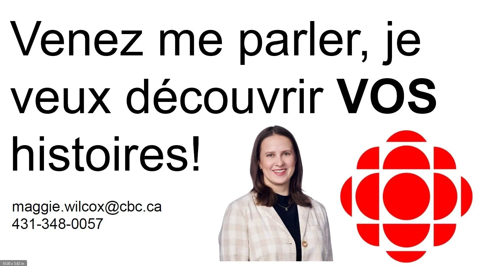 Radio-Canada is coming to Flin Flon in February! Maggie Wilcox will be in town from February 1-10 and is excited to discover this vibrant community! Her goal is to produce original web, radio and TV pieces (in French) about the people, places and eve