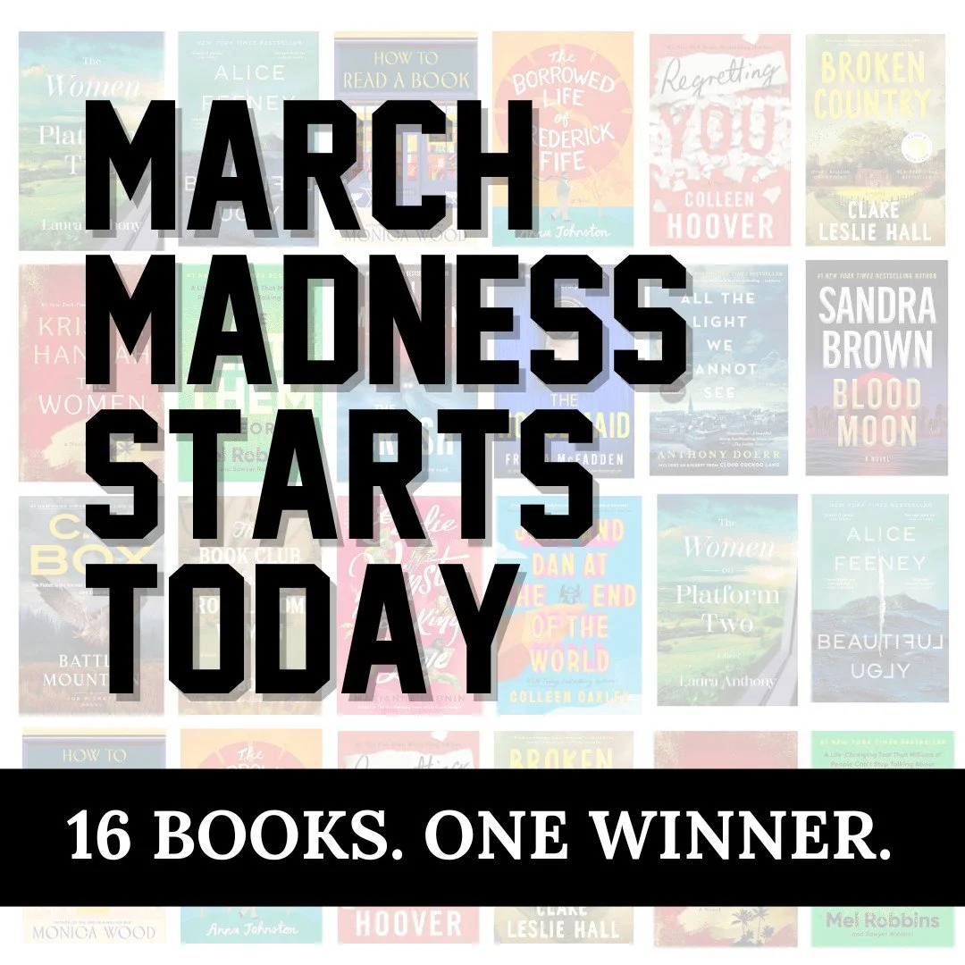 March Madness has arrived. 16 books, one winner decided by you. Vote in the weekly matchups to be entered to win weekly prizes, and to be entered in the grand prize draw at the end of the month. It all starts tomorrow.
