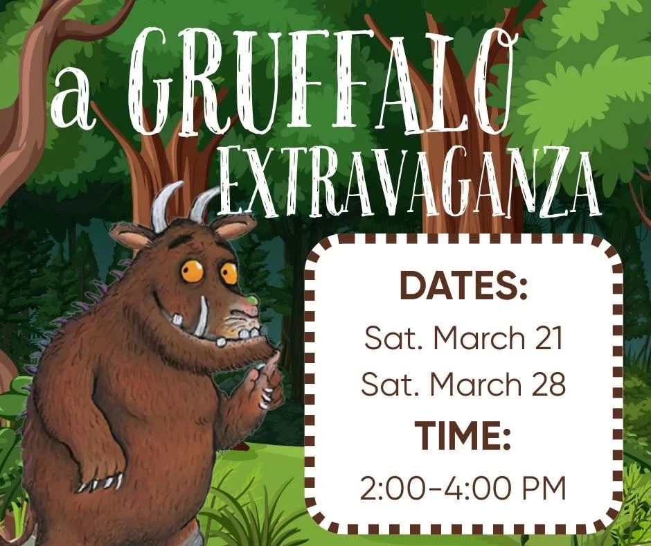 Join Read to Me for a Gruffalo Extravaganza at the library this afternoon from 2:00-4:00 PM (with an additional date next Saturday, March 28). There will be dramatic readings of the Gruffalo, and other works by Julia Donaldson, as well as a Gruffalo 