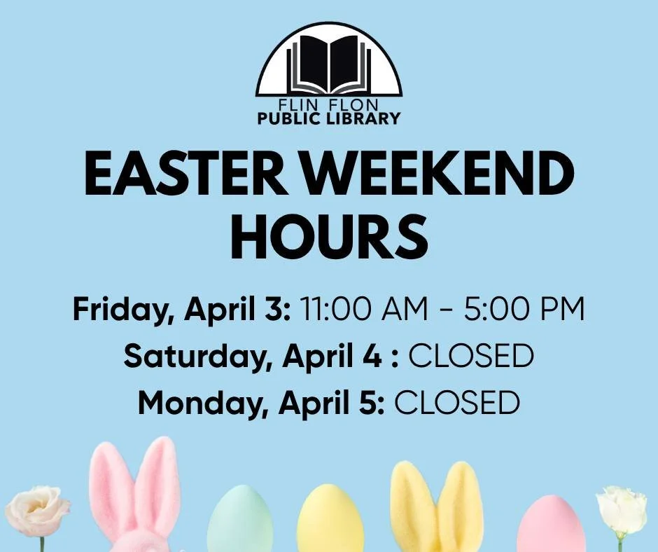 The library will be open on Good Friday, from 11:00 AM - 5:00 PM. We will be closed on Saturday, April 4, instead of Good Friday. We hope to see you tomorrow,  and we wish you all a wonderful Easter weekend.