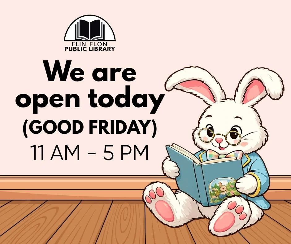 The library is open today (Good Friday) from 11 AM to 5 PM. We will be closed tomorrow, Saturday, April 4, and will reopen on Tuesday, April 7, at 11:00 AM.