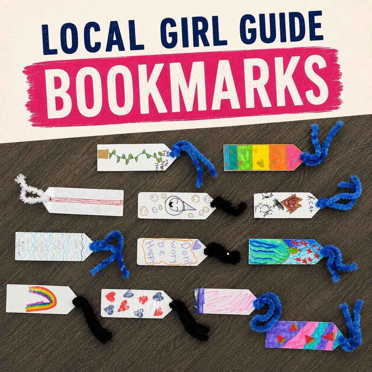 Our local Girl Guides dropped off some beautiful handmade bookmarks last week. They are hand drawn, and laminated, with super soft tassels. Stop by to grab yours today.