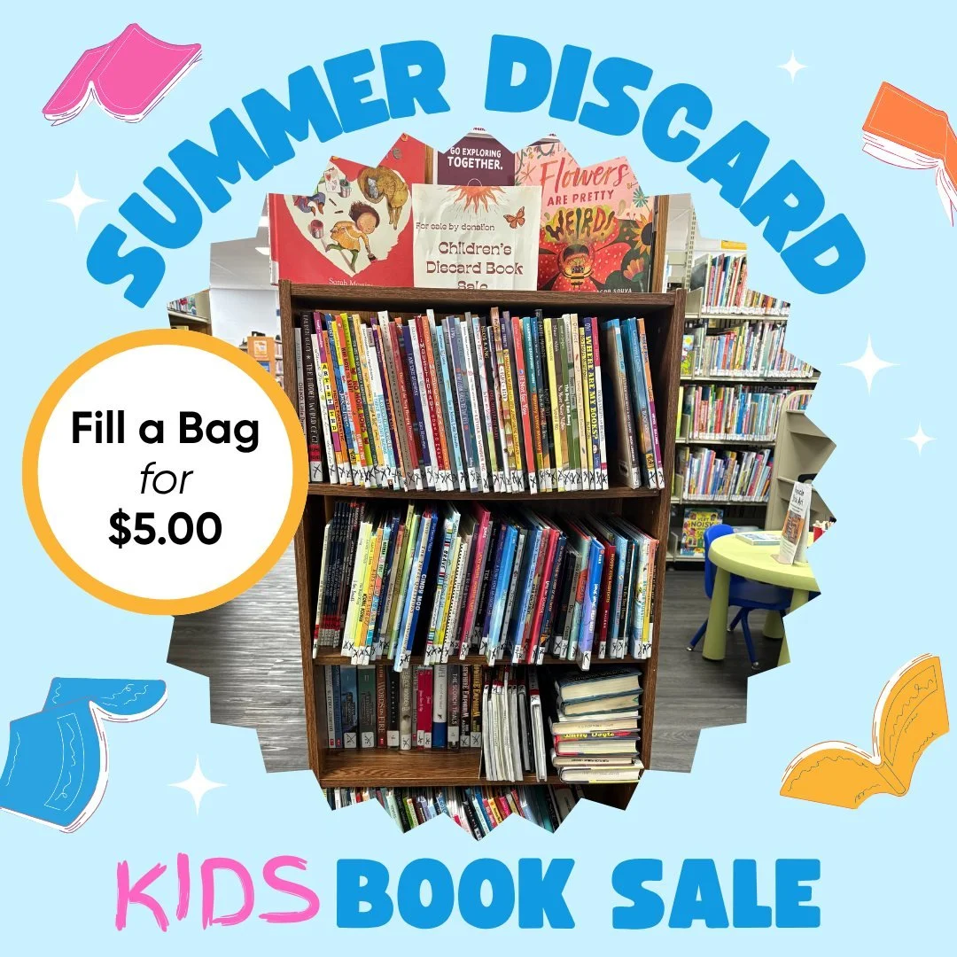 Saxanee has been working hard weeding the kids section over the past few weeks, and has filled the discard bookshelf again. Stop by today to fill a bag of kids' books for $5.00. You get new-to-you books and help raise funds to help us purchase new bo